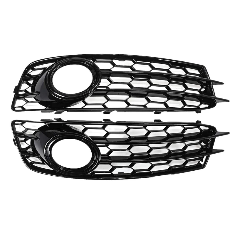 

1 Pair Car Front Bumper Fog Light Mesh Grille Parts For A3 8P S-Line 2009-2012 Fog Lamp Honeycomb Grille Covers