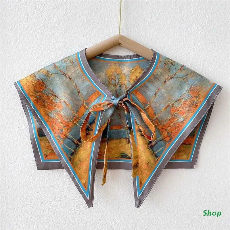 

L5YC Multi Type Girl Knotted Scarf with Pastoral Style for Spring Sun-proof Supplies