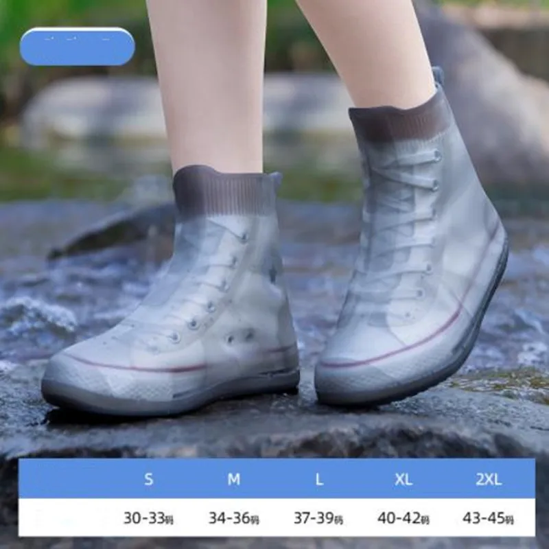 New rain shoe covers, silicone rain boots, waterproof shoe covers, outdoor boots high tube thickened anti-slip, rain shoe cover