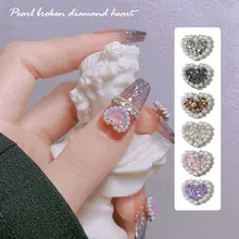 

3D Valentine's day Pearl Accessories Zircon Jewelry Manicure Decorations Crystal Charms Nail Art Rhinestones