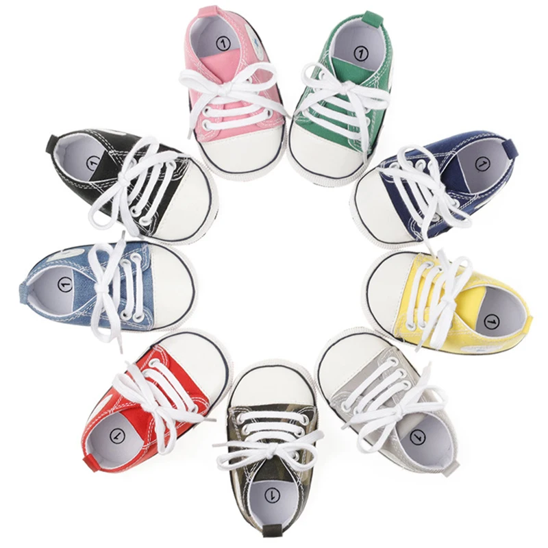 New Canvas Baby Sports Sneakers For Newborn Baby Boys Girls First Walkers Shoes Infant Toddler Soft Sole Anti-slip Shoes