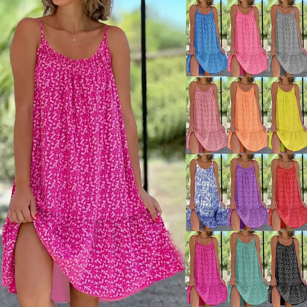 Vestido Maxi Floral sin Mangas Estilo Campestre