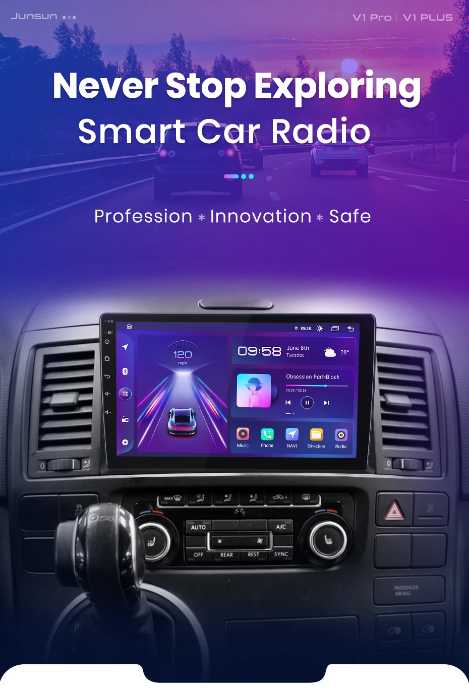 Android Autoradio VW Multivan T5 2008-2015 9 Zoll GPS Navigation Carplay DSP Bluetooth FM
