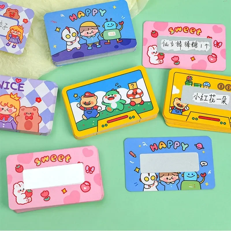 

20Pcs Cartoon Cute Scratch Cards Creative DIY Lucky Scratch Student Reward Self-made Handwritten Lottery Sticker Kids Toys Card