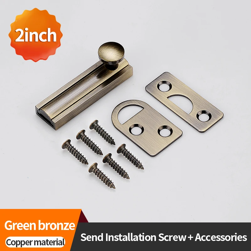 All-Copper Bolts Latch Surface Mounted Door Lock 2/3/4/6/8inch Strong For Home Hardware Gate Safety Sliding Locks Door Bolt Door Latch Door Lock Cylinder Baby Safety Lock Lock Padlock