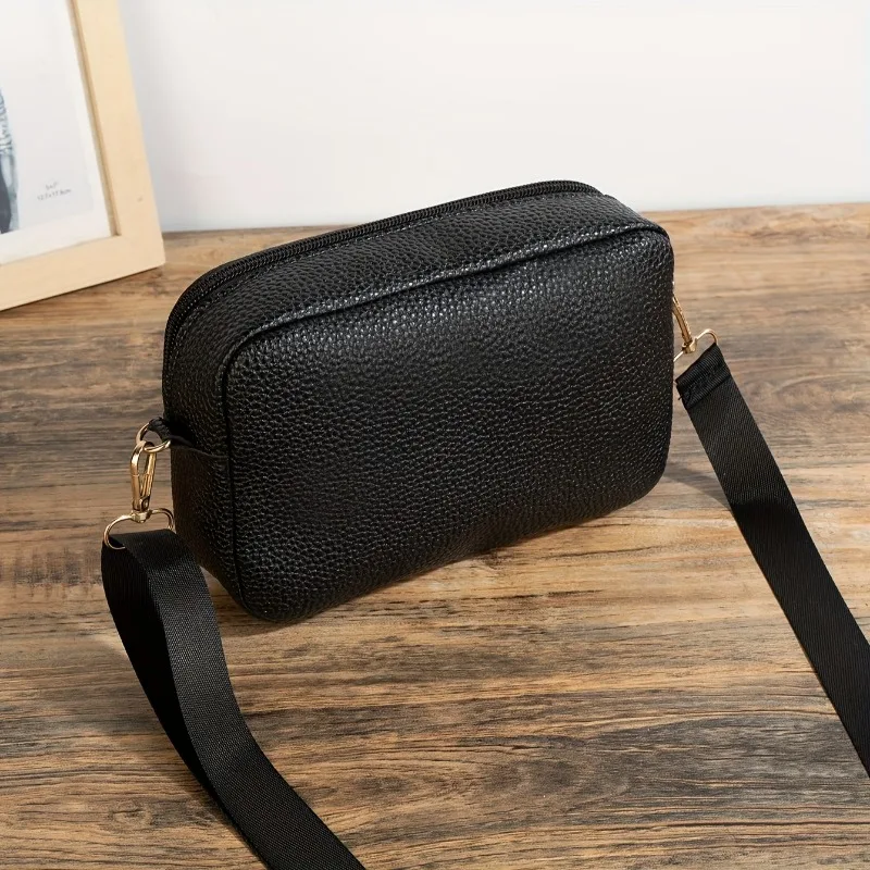 Lychee Pattern Heart-Shaped Crossbody Bag, Stylish Mini Shoulder Bag, Women'S Zippered Square Wallet, Suitable for Women, Girls