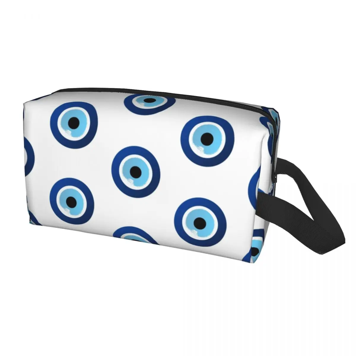

Greek Evil Eye Hamsa Cosmetic Bag Women Fashion Large Capacity Nazar Amulet Boho Charm Makeup Case Beauty Storage Toiletry Bags