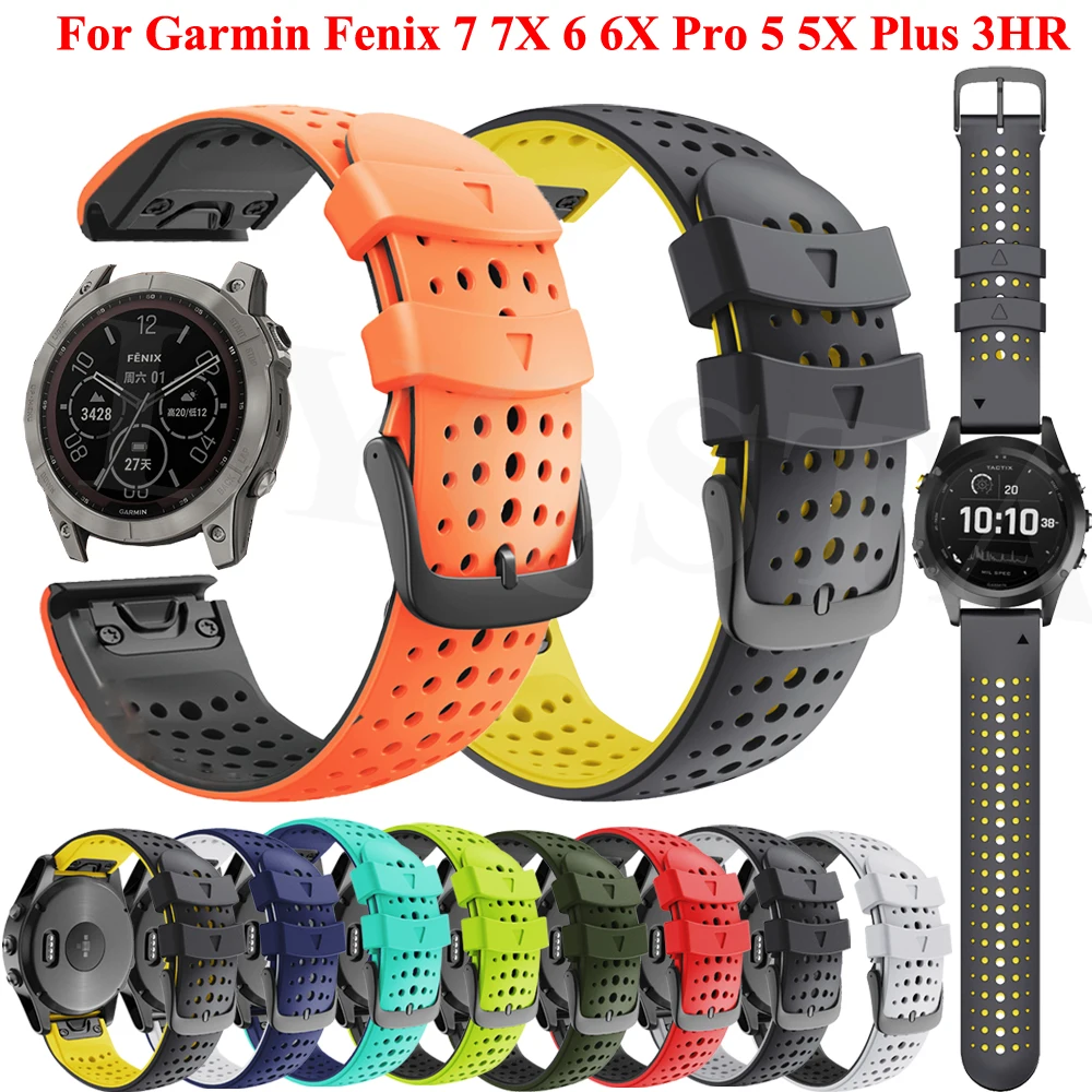 22 26mm Watch Band Bracelet For Garmin Fenix 7 7x Straps Silicone Fenix6 6x Pro 5x 5 Epix