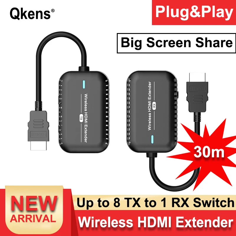 Hd 30m sem fio hdmi transmissor de v deo receptor extender display