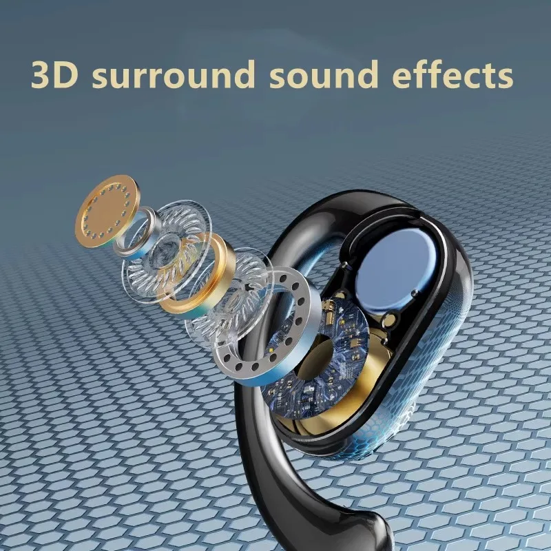 OWS Earhook Earphones Bluetooth 5.3 Low Latency Gaming Sport Headset HiFi Stereo Noise Reduction Earbuds for iPhone Xiaomi Samsu