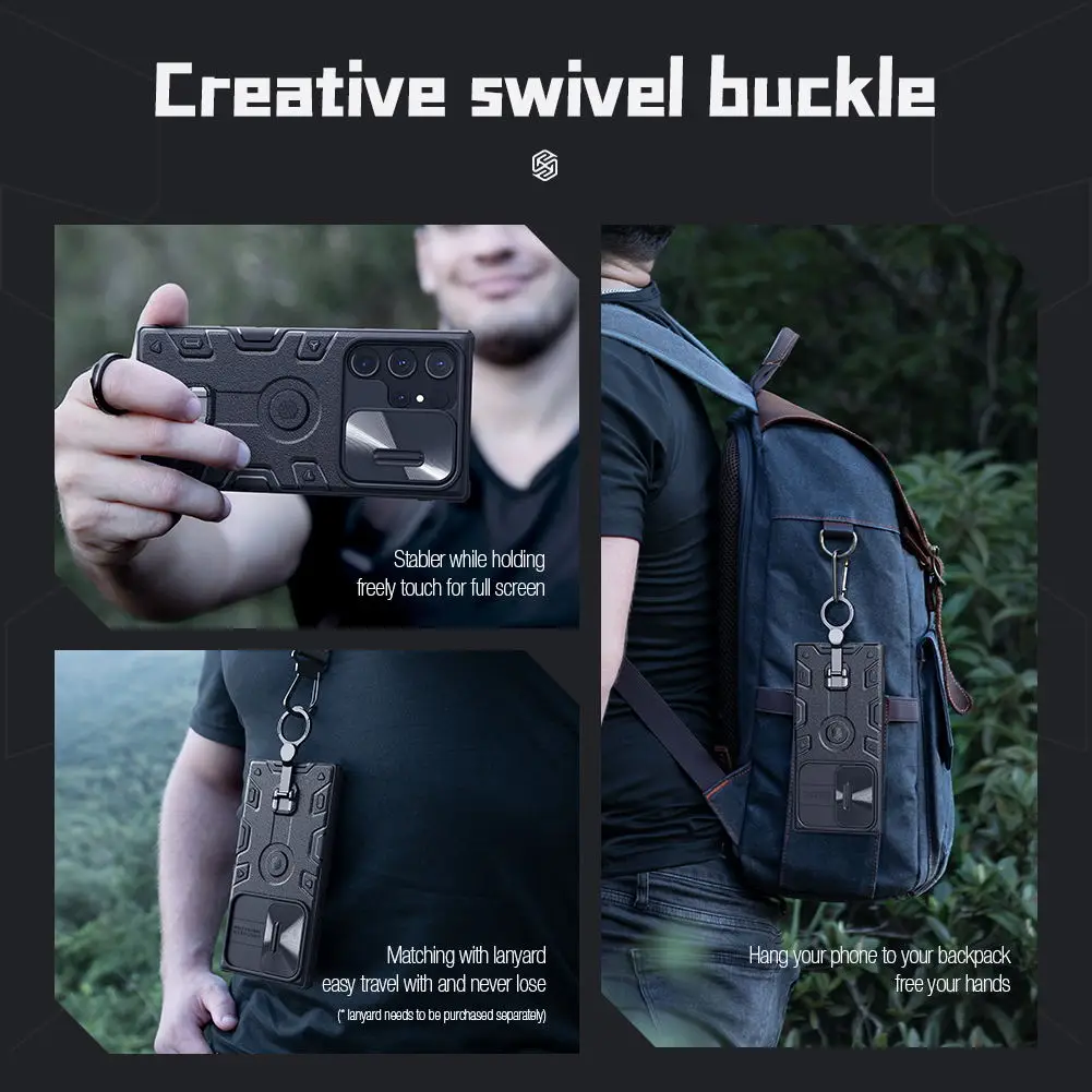 Magnetic Case For Samsung Galaxy S23Ultra NILLKIN CamShield Armor Pro Slide Camera Case With Ring Kickstand For Samsung S23Ultra