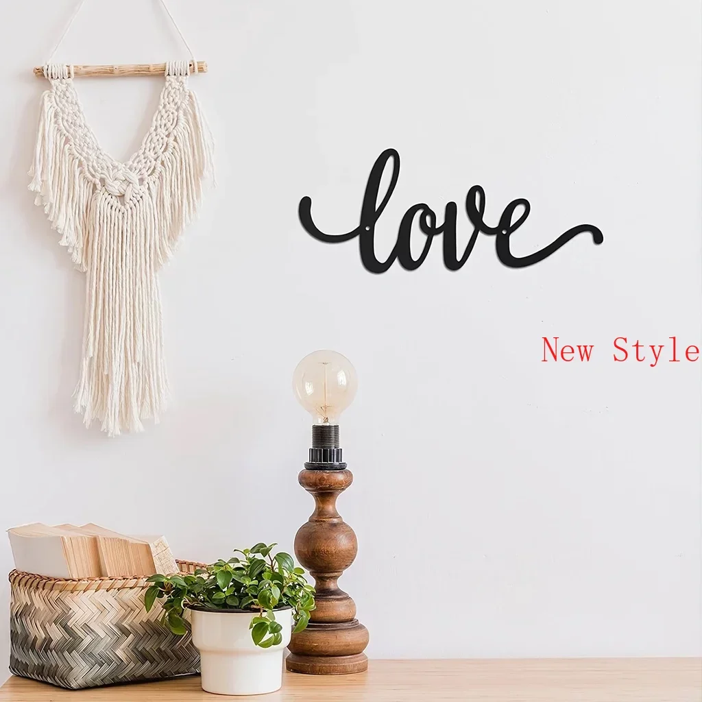 

Metal Word LOVE Signs Home Decor Rustic Black Wall Art Hanging Cutout Decoration Home Metal Wall Hanging Decor Home Decoration