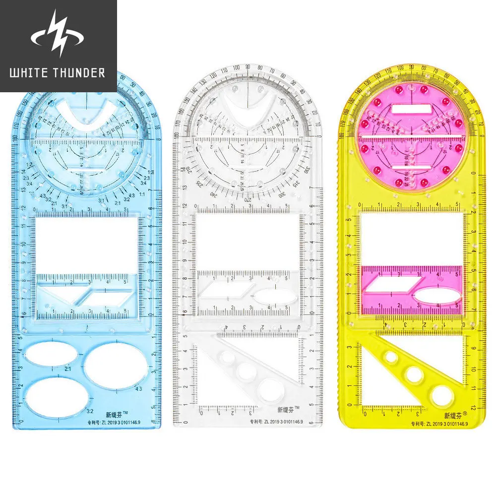 

Multifunctional Geometric Ruler Geometric Drawing Template Measuring Tool For School Student Office Architecture Measuring Rule