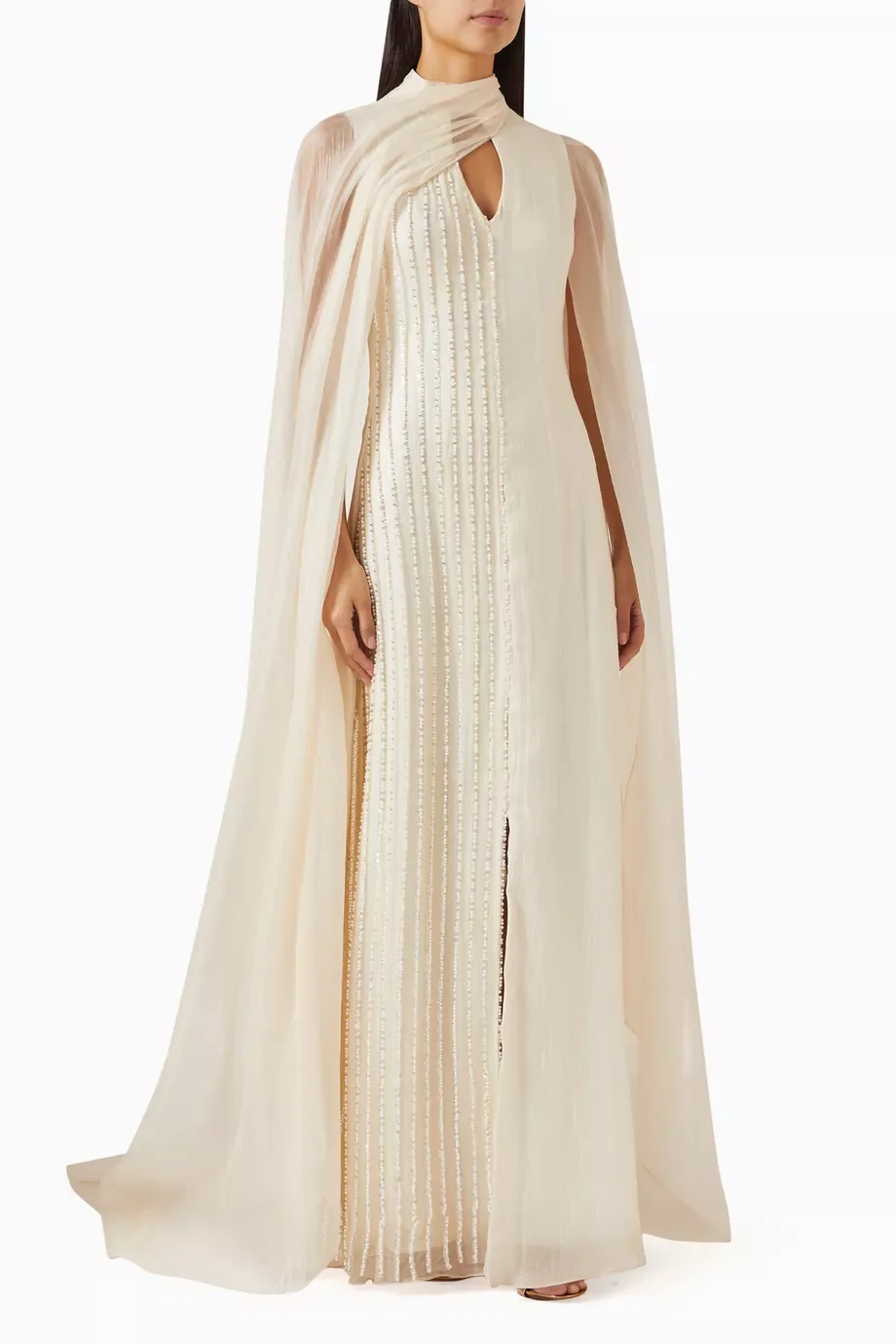 Elegant special occasions dress Crafted from airy chiffon the silhouette shimmers vertical lines embellishments evening dress  ﻿