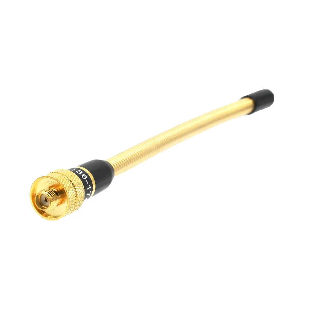 Walkie Talkie Metal Gold Spring Antenna SMA-Female VHF 136-174Mhz Antenna Two Way Radio For BAOFENG UV-5R bnc q9 vhf 136 174mhz walkie talkie antenna metal telescopic antenna high gain mast for two way radio aerial for icom kenwood