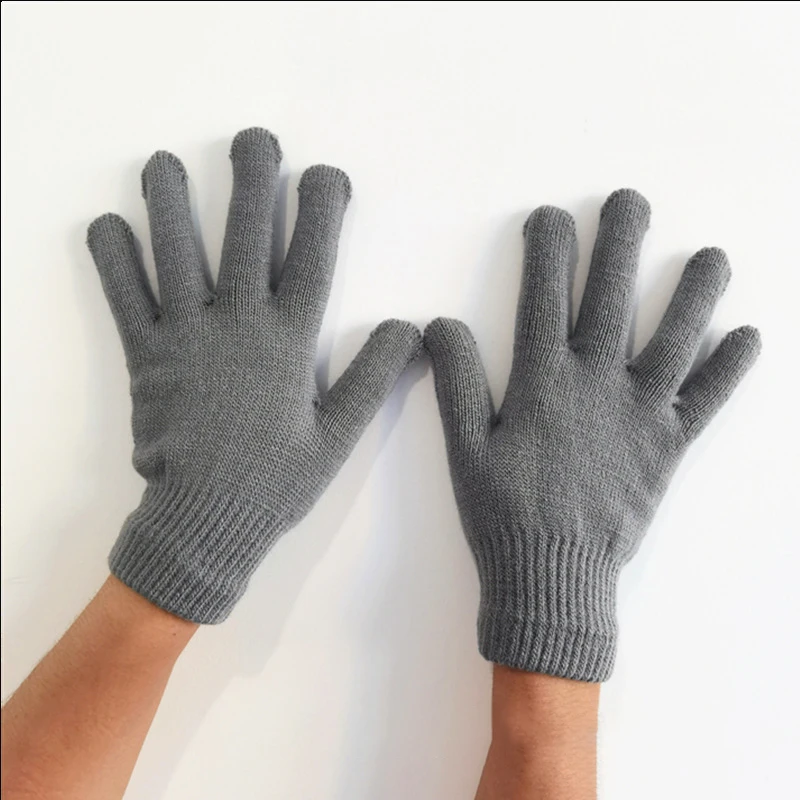 Hot Sale Winter Candy Color All-match Warm Touch Screen Five-finger Knitted Gloves Unisex