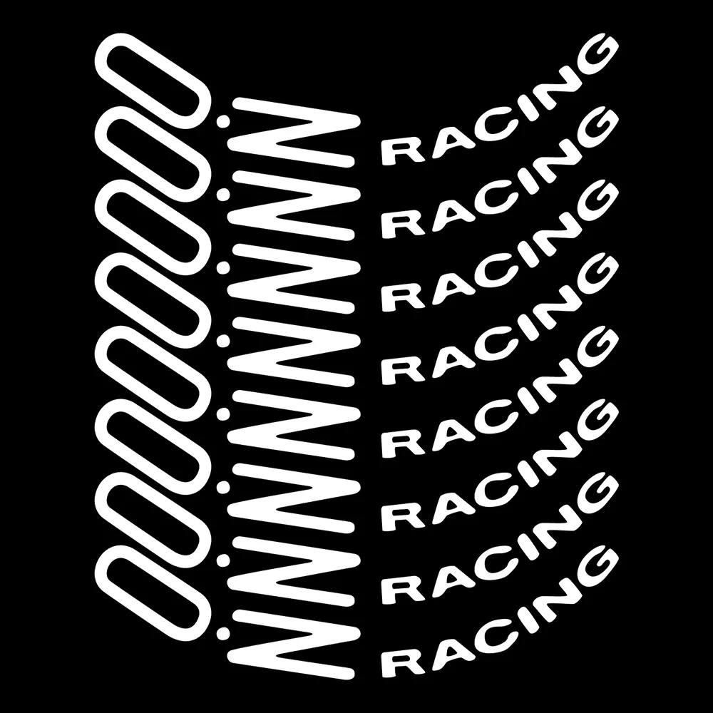8pcs OZ Racing Car Wheel Sticker for OZ Rally Racing Wheels Spoke Stickers Black Universal Auto Tunning Accessories