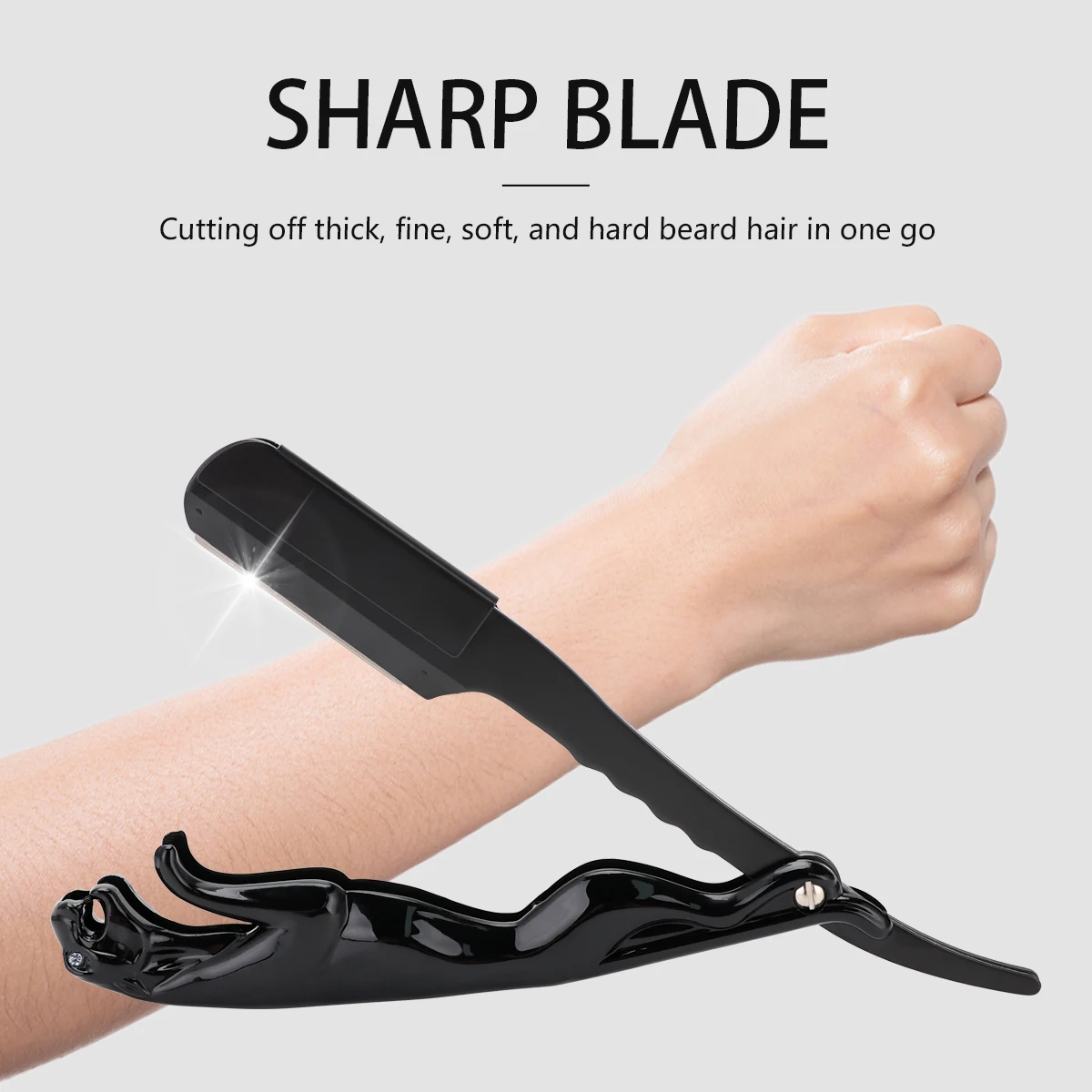 전문 스테인레스 스틸 이발사 면도날 날카로운 직선 면도기 수동 면도기 도구 - 손질 매니아를위한 선물