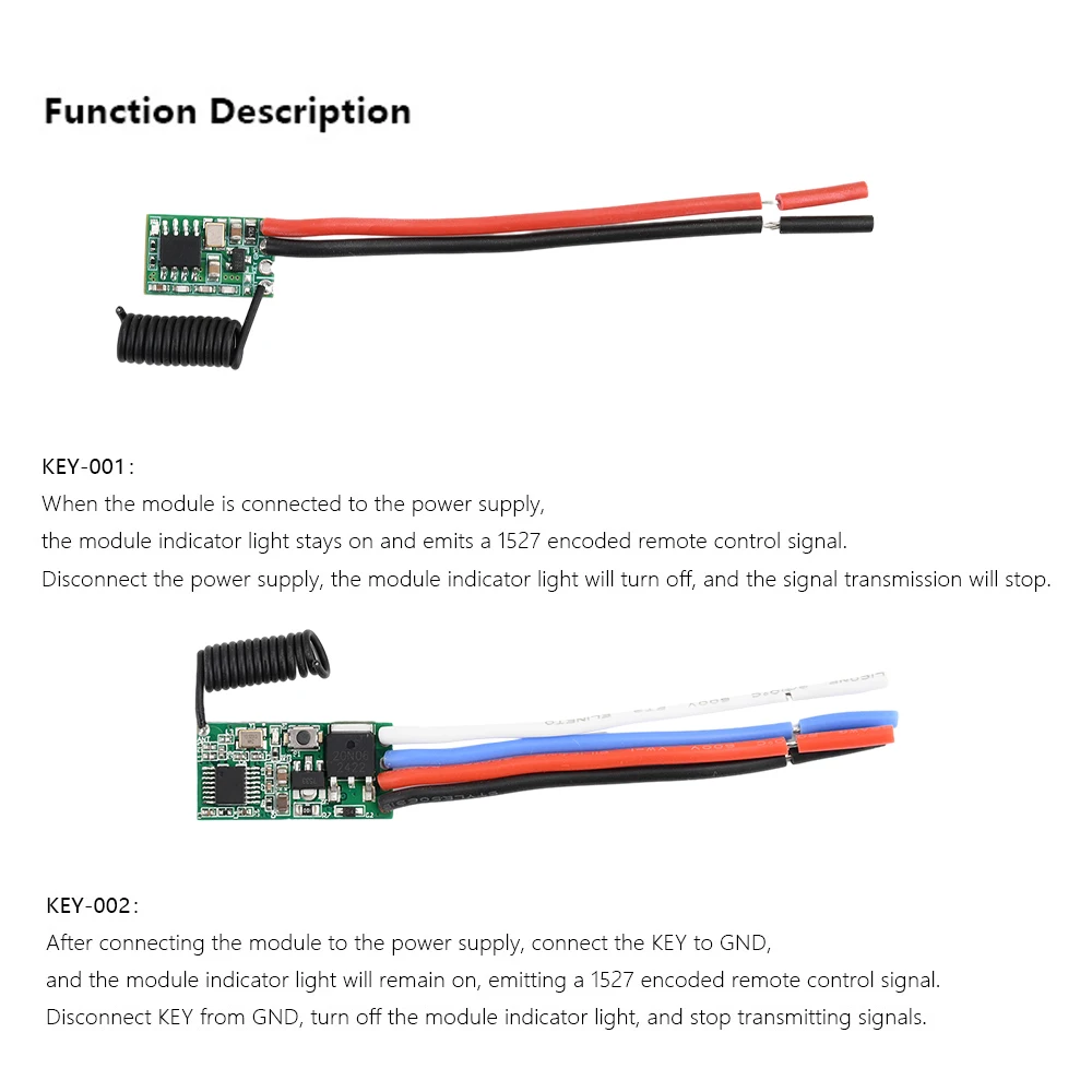 RF Wireless Module DC 3V-24V Wide Voltage Universal RF Module Miniature Wireless Transmitter-Receiver Module 433MHZ Transmitter LED Remote Control