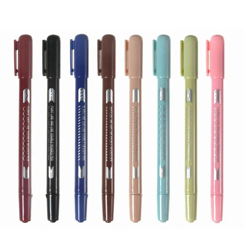 

Line-marking Highlighter Pens 8pcs Dual-tip Curve Highlighter Pen Set for Kids Journaling Note Taking 0.5mm Nib 8 Colors Fine