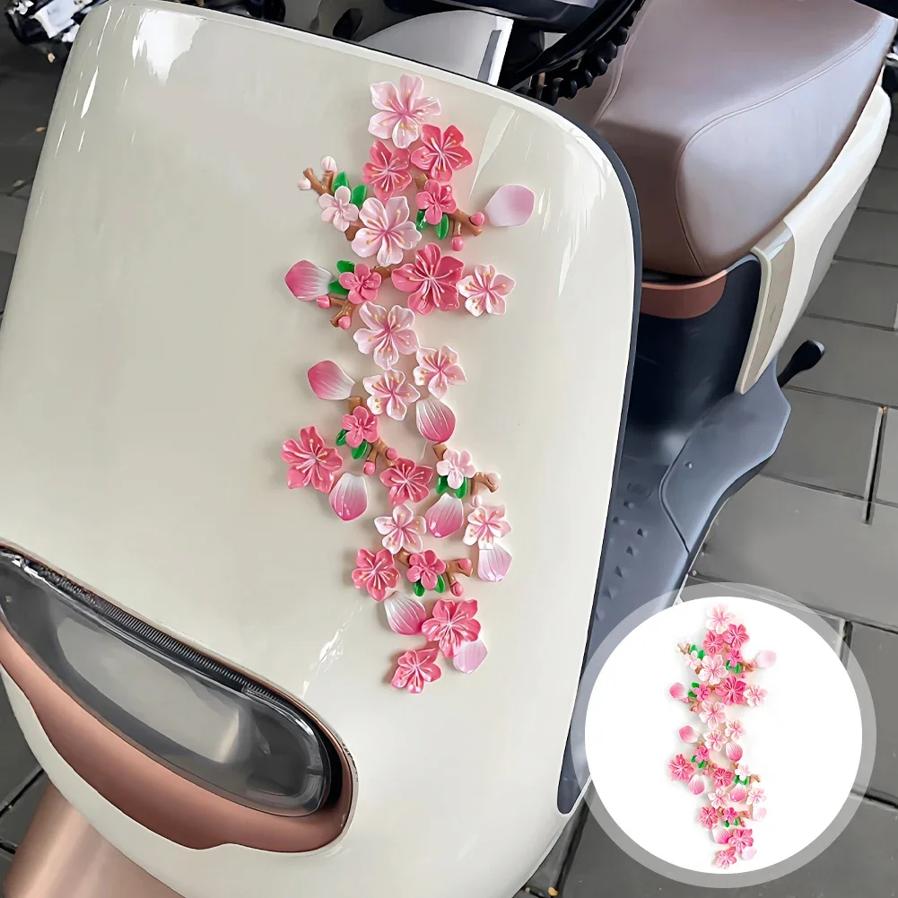 3D 플로트 벚꽃 장식 DIY 레진 스티커 패션 장식품 자동차 뒷면 장 전기차 및 자동차용