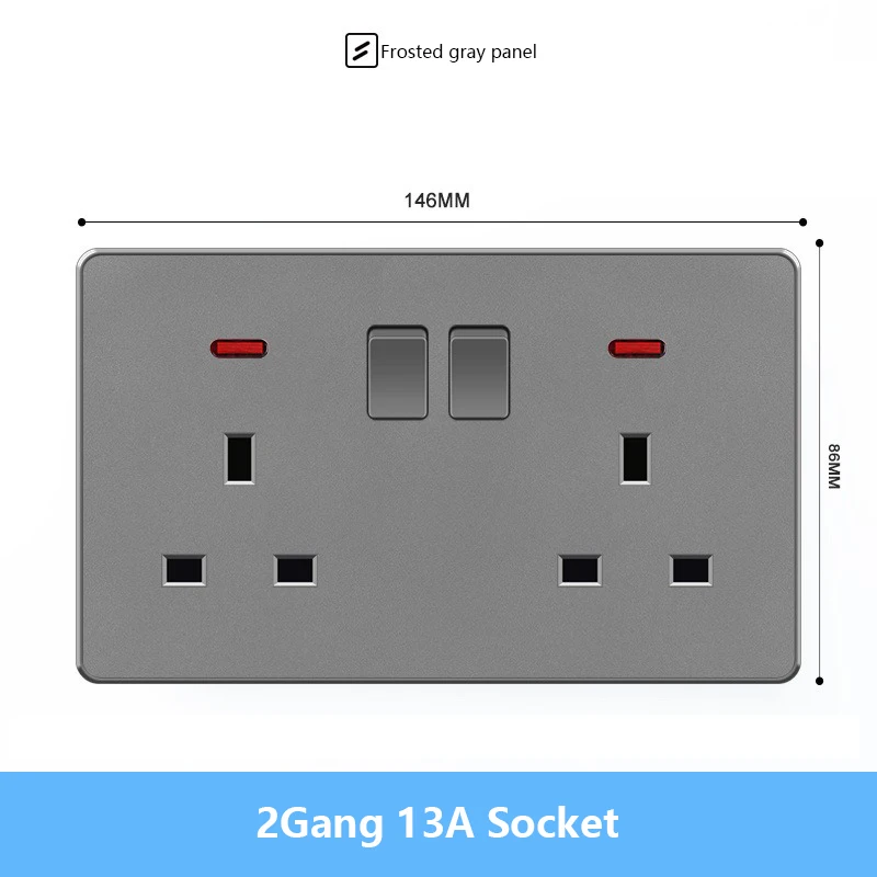 2Gang 13A 2USB