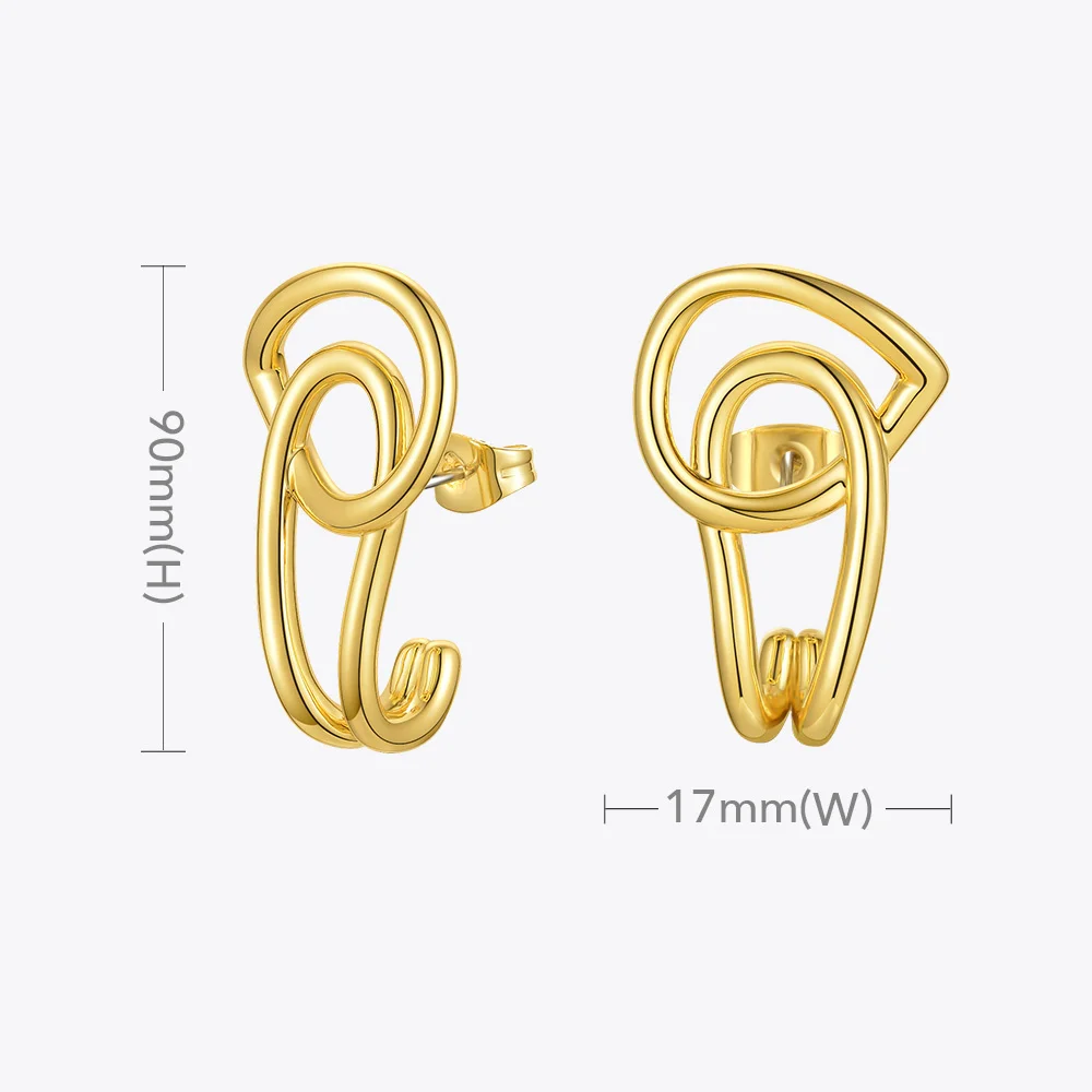 ENFASHION Interlaced Stud Earrings For Women Gold Color Geometric Piercing Earings Fashion Jewelry Friends Gifts Brincos E201186