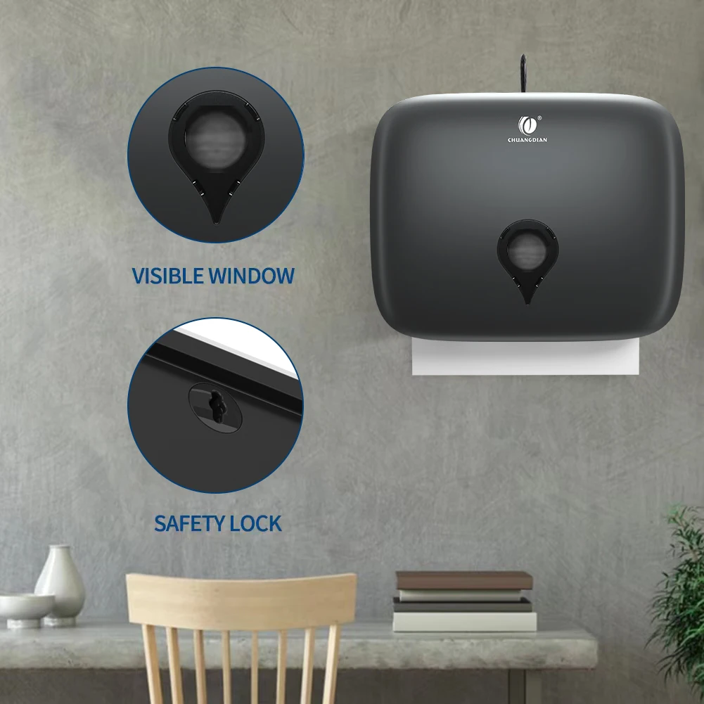 Toilet Paper Holder Tissue Dispenser Bathroom Tissue Dispenser Toilet paper towel dispenser Towel Rack Tissue Dispenser ABS Waterproof Wall Mounted Punch Free