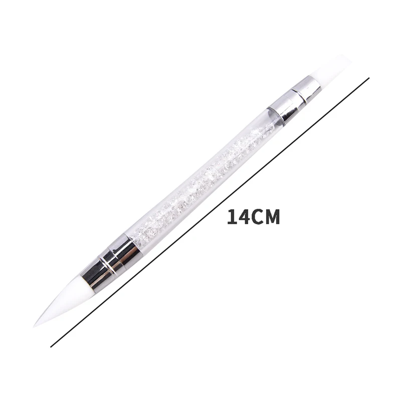 1pcs Dual-Ended Nail Art Silicone Sculpture Pen Nails Art Tools Carving DIY Painting Glitter Rhinestone Acrylic Manicure Dotting