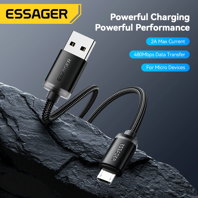 Essager Micro USB Cable 2A Fast Charging for Xiaomi Realme Redmi Samsung...
