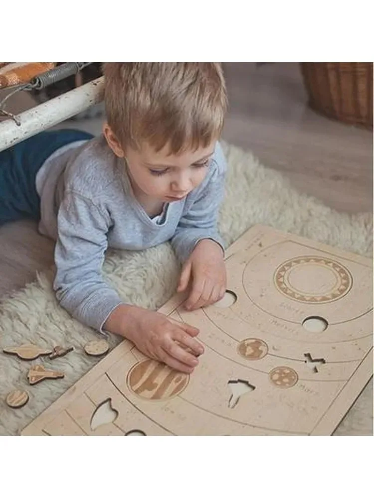Montessori Puzzle Children's Educational Human Anatomy Science Animal Planet 3 To 6 Years Old Wooden Multi-layer Puzzle Toy 5