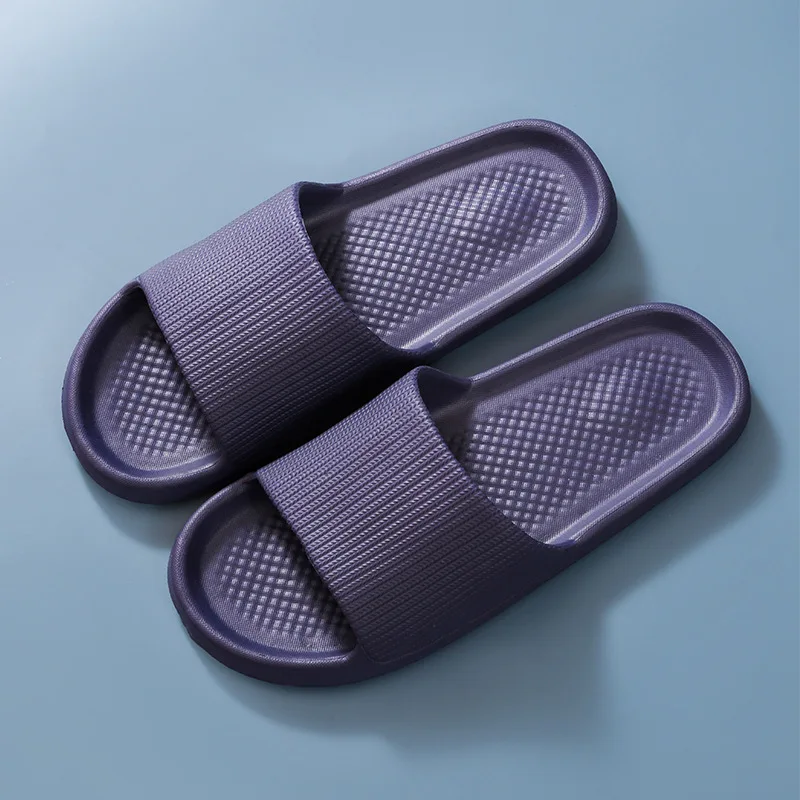 Fashion Men's Women's Bathroom Slippers Home Shower Shoes for Women Men Anti-Slip Sandals EVA Thick Sole Bath Flip-Flops Couples 6
