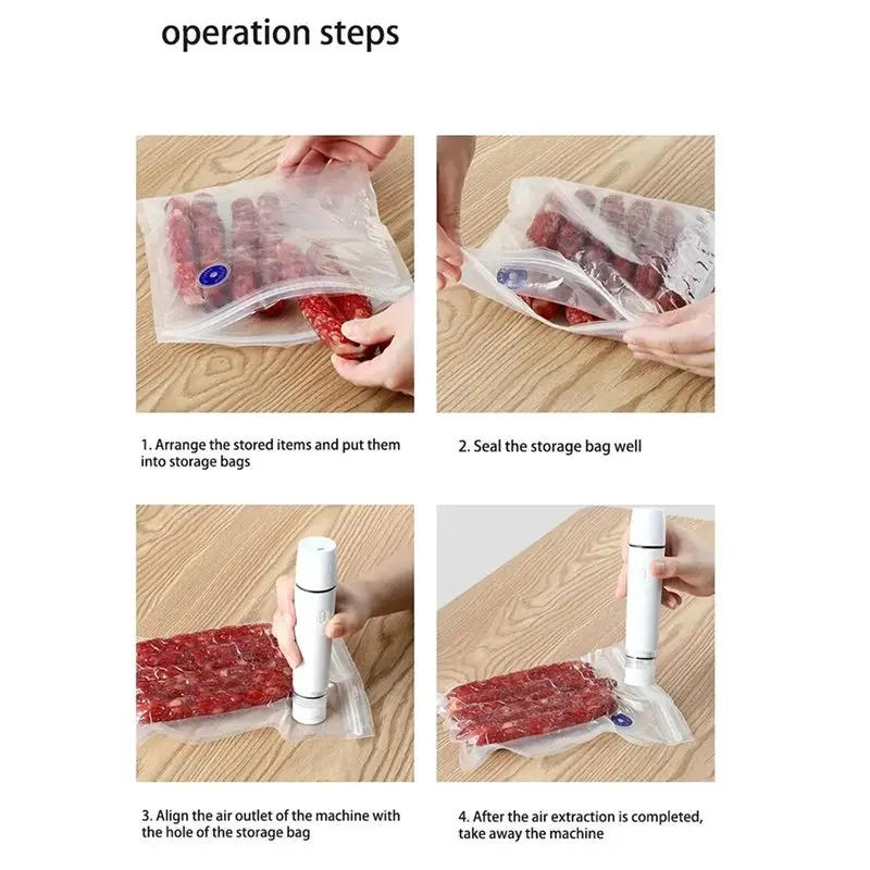 AUAU-미니 휴대용 진공 실러 기계 주방 진공 포장기 기계 소형 씰링 기계 USB 전기 식품 진공 실러