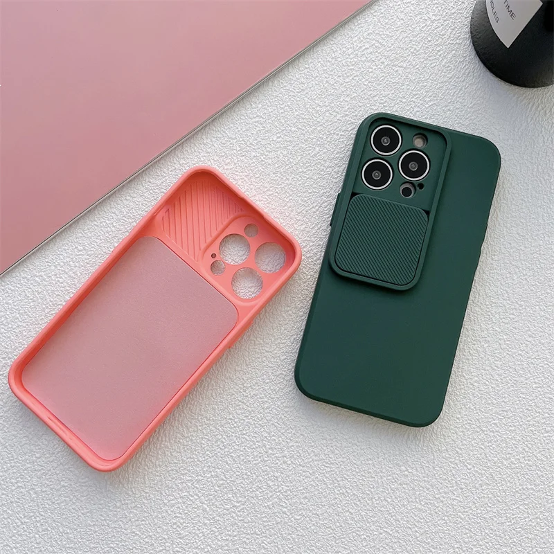 Ultra Thin Slide Camera Protection Soft Silicone Phone Case