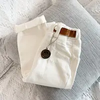 Boys and Girls Pants Spring and Autumn Children's Casual Pants Foreign Korean Cotton Pants Baby White Elastic Pants 5