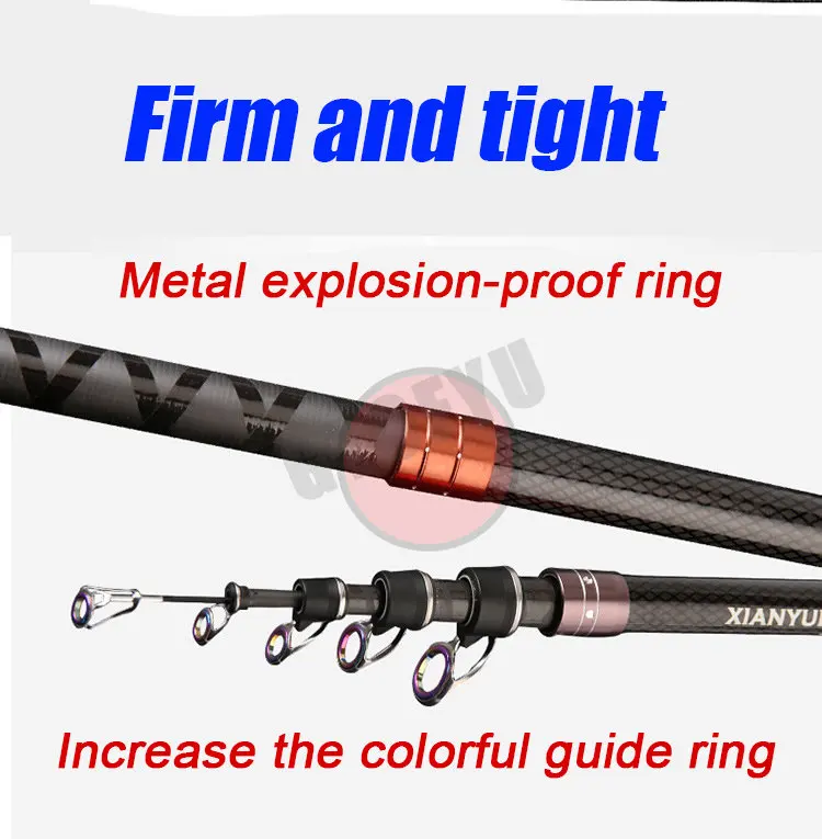 2.4M-4.5M Best Telescopic Portable Rotary Fishing Rod Long shot  CarbonTravel Sea Boat Rock Carp Fishing Gear move reel seat rod - AliExpress