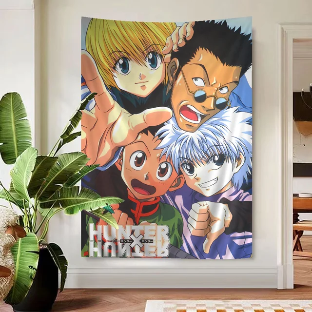 Hunter X Hunte Anime imprimé grande tapisserie murale pas cher Hippie tenture murale bohème tapisseries murales Mandala INS décor à la maison 6