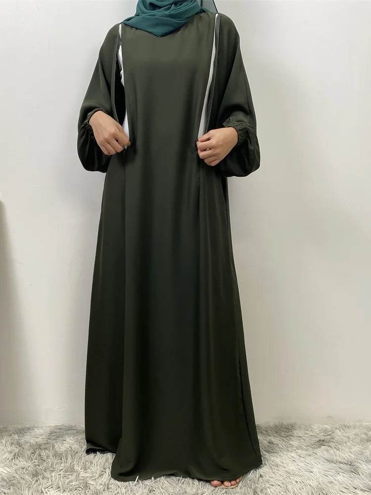 Hot Seller Muslim 2 Front Zippers Breastfeeding Dubai Abaya Holiday Women Day Dresses For Eid Uae Ramadan Clothing Kaftan Black - Image 3