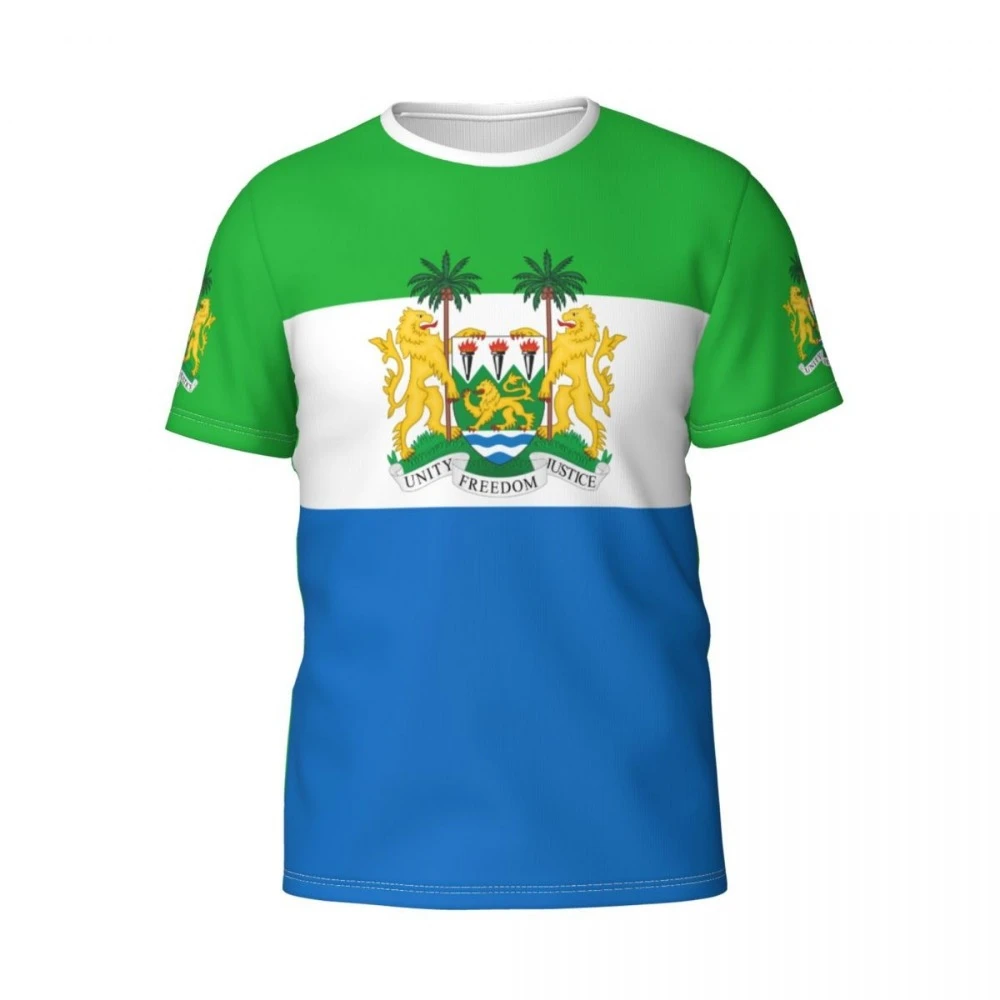 

Custom Name Number Sierra Leone Flag Emblem 3D T-shirts For Men Women Tees jersey team Clothes Soccer Football Fans Gift T shirt