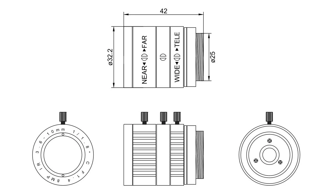 Global Shutter USB Camera 1080P 90FPS Industrial Metal Box With 5-100mm Varifoca
