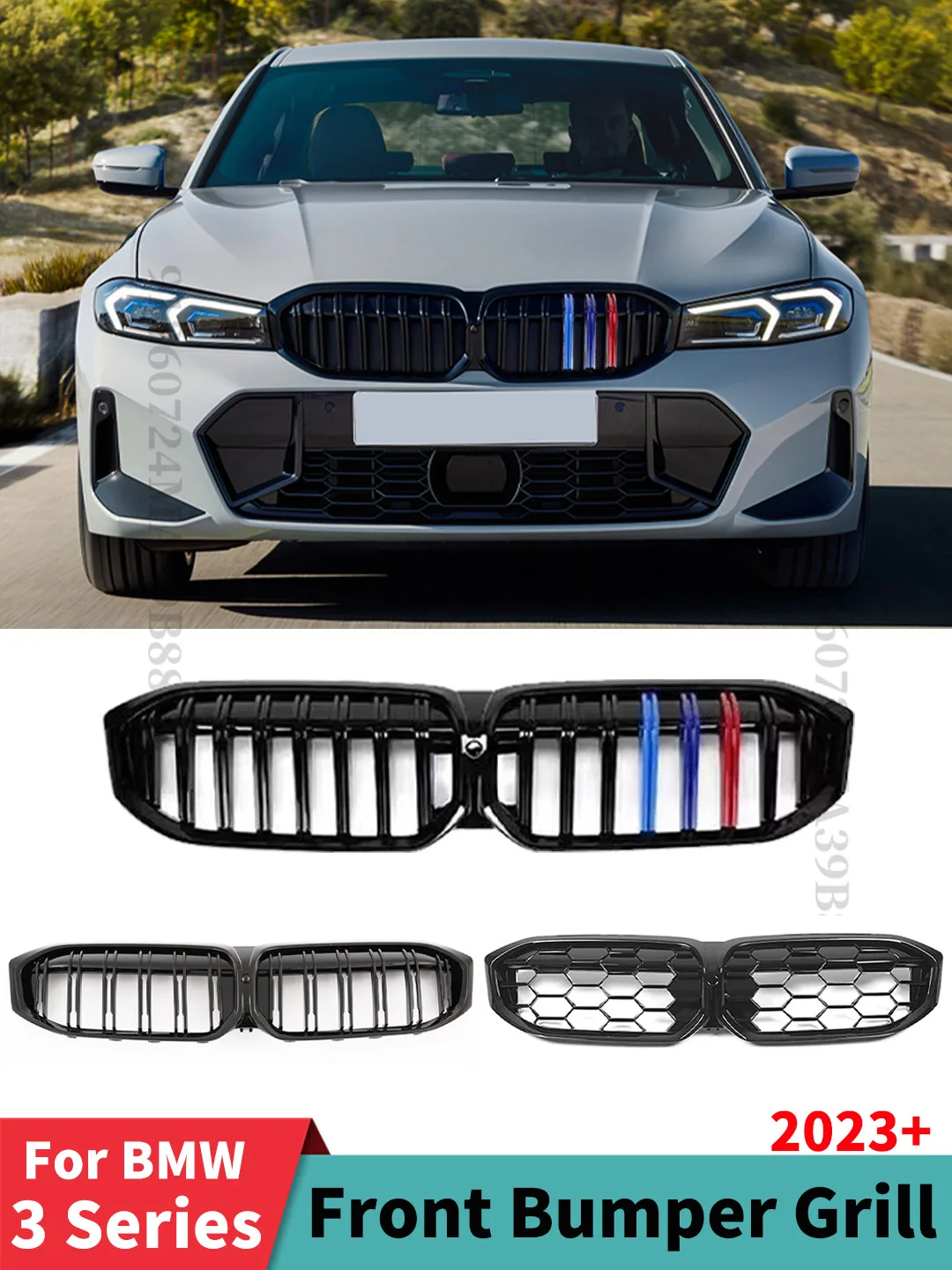 

For BMW 3 Series G20 G21 LCI 2023 330i 320d M340i and Touring M Sport xDrive Diamond Tuning Accessories Refit Front Grille Grill