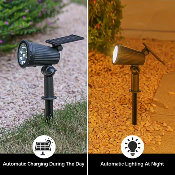 9LEDs Solar Spotlights, Outdoor Light Control, Waterproof Floor Mounted Lawn Lamp,for Landscape,Courtyard,Garden,Tree Decoration 4