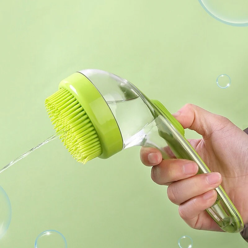 Long Handle Shampoo Brush Bath Brush Scalp Massage Press To Dispense Comb Body Exfoliation Comb Hairdressing Styling Tools 4