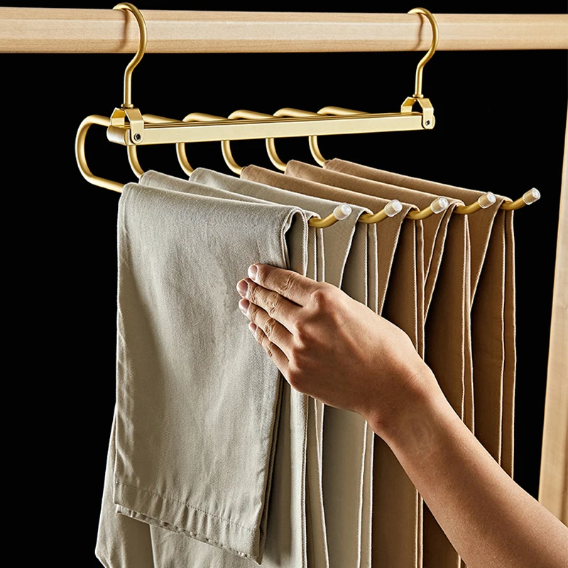 6 in 1 Magic Trouser Hangers Folding 360° Rotatable Pant Tie Scarf
