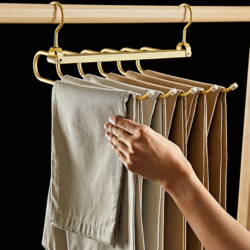 6 in 1 Magic Trouser Hangers Folding 360° Rotatable Pant Tie Scarf