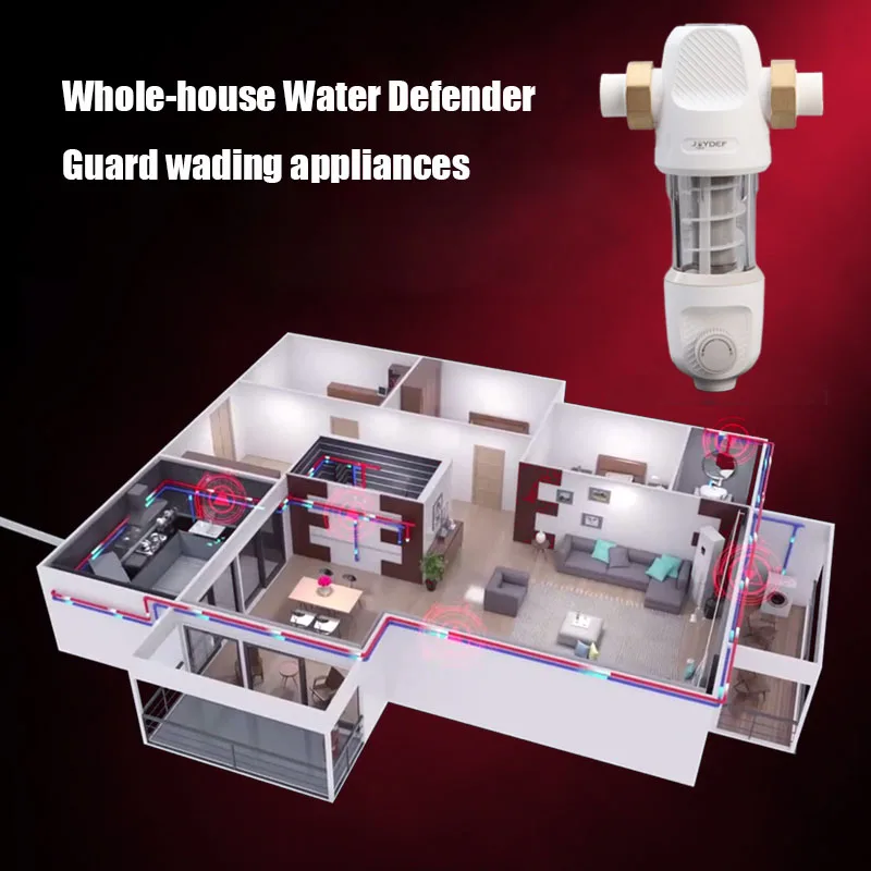 JOYDEF Filter Purifier Whole House Spin Down Sediment Water Filter Central Prefilter System Backwash Stainless Steel Mesh