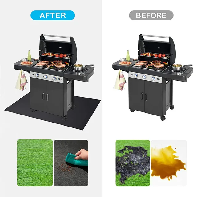 Tűzálló Bbq Szőnyeg Kandalló Brazier Szőnyegen Kültéri Gyep Terasz Grillező Szőnyegolaj -Védőszőnyeg Hőálló - Image 6