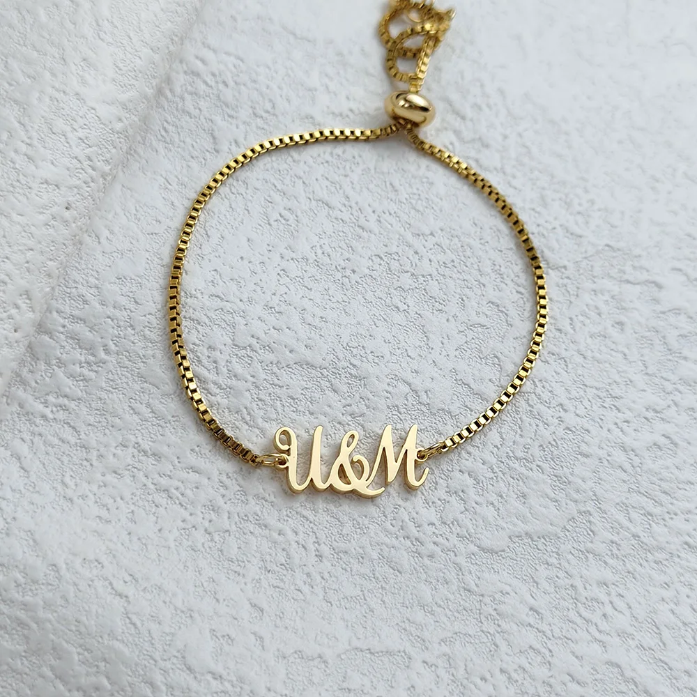 Customized Bracelet for Women Gold Stainless Steel Chain Bracelets Custom Name Jewelry Romantic Women’s Engagement 커스텀 Gifts