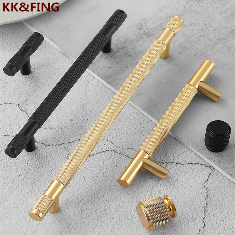 KK&FING Gold Knurled Handles For And Drawer Aluminum Alloy