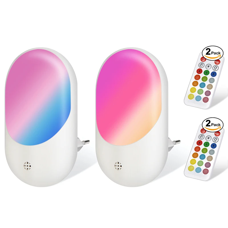 RGB Night Light Colorful Atmosphere Led Dazzle16 Colors Remote Socket Light For Baby Sleeping Bedroom Kids Gallway Lamp mushroom night light